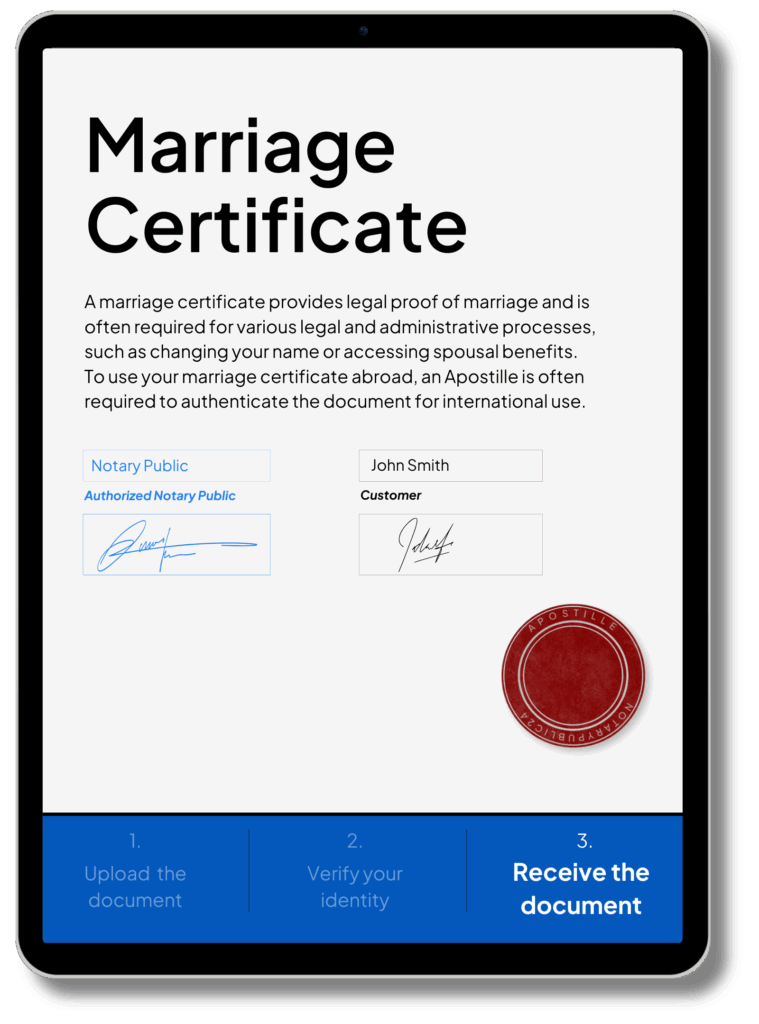 Certificado de matrimonio